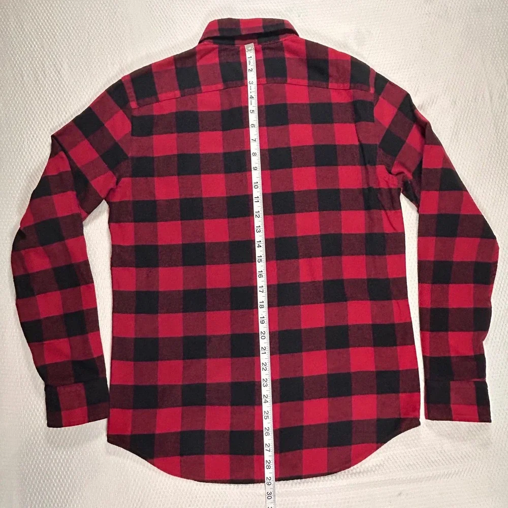 VTG Y2K‎ Banana Republic Mens S Buffalo Check Flannel Shirt NEW Red Gorpcore